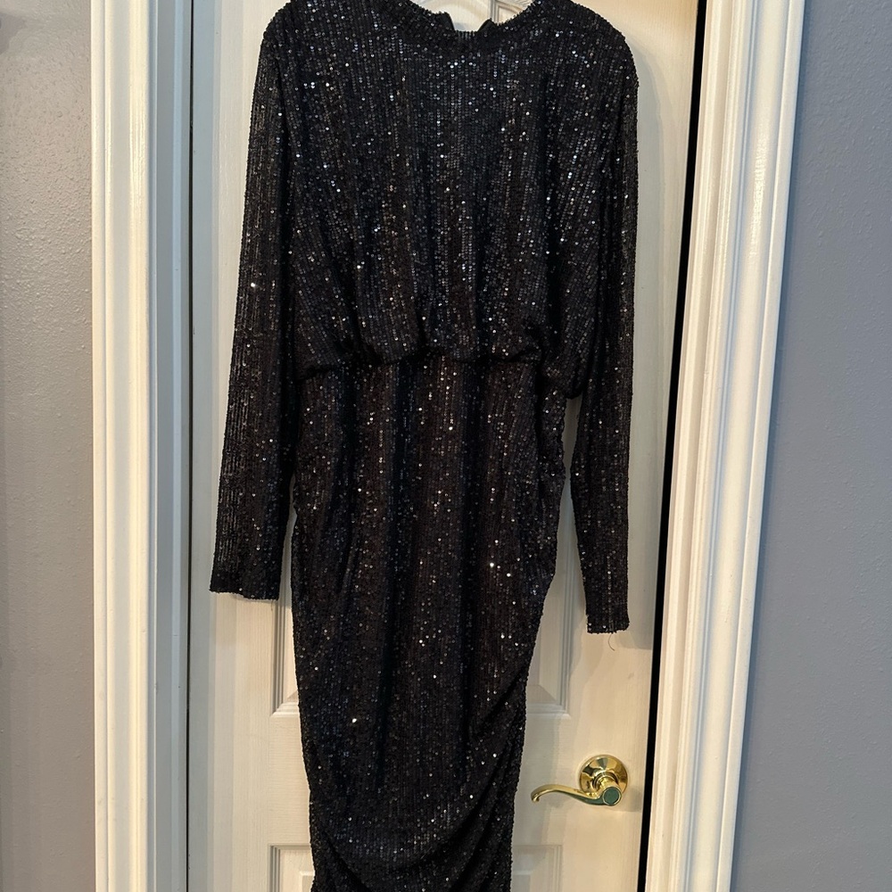 Elegant Black Sequin Dress